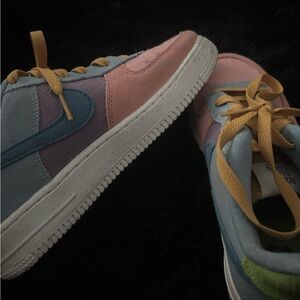 Colorful Air Force 1s with Yellow Laces